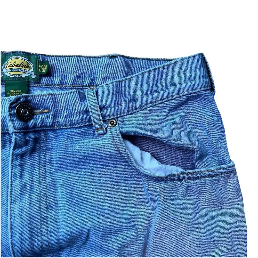 Cabela's Classic Relaxed Fit Straight Leg 5 Pocket Denim Jeans Pants Men's 36x36